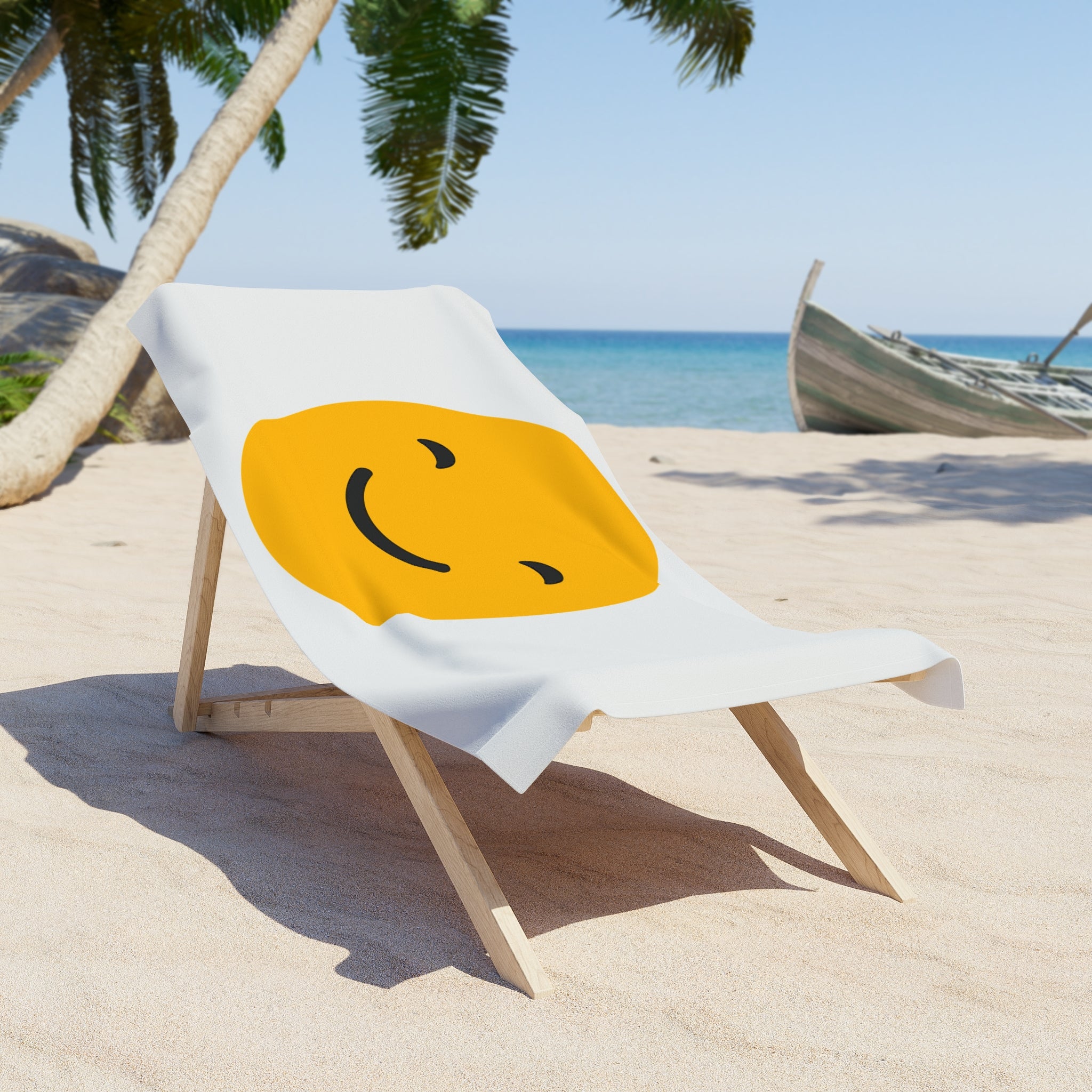 Sunny Smiley Beach Towel - Cheerful Graphic for Summer Fun